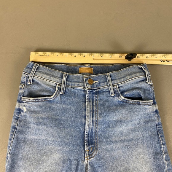 MOTHER The Hustler Ankle Fray Jeans Womens 26 Blue Distressed Ripped Flare Denim - Picture 6 of 13